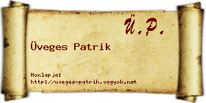Üveges Patrik névjegykártya