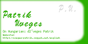 patrik uveges business card